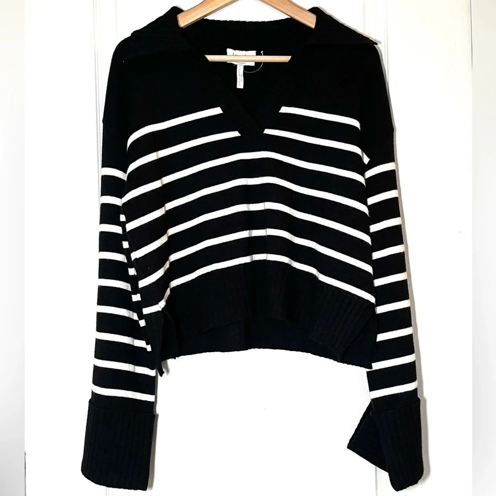 NWT Laundry By Shelli Legal Polo Sweater Academia Oversized Preppy, Size L - Picture 1 of 14